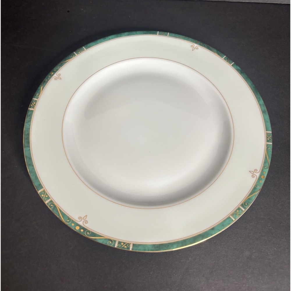 Philippe Deshoulieres Scala Green Salad Plate 8 1/2" Green Gold France